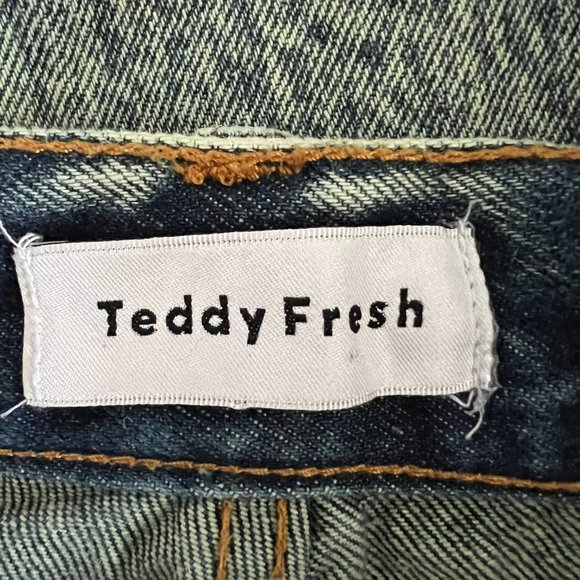 Teddy Fresh High-Rise Straight-Leg Acid Wash Jeans In Vintage Green Size 29 - Picture 12 of 15